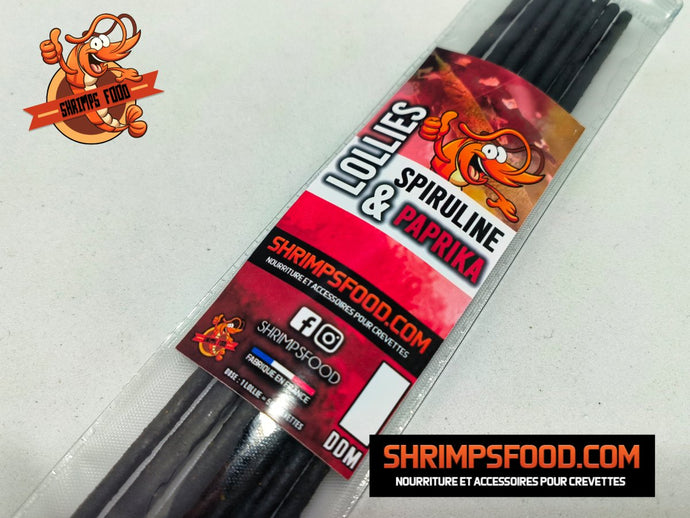 Lollies pour crevettes Paprika et Spiruline