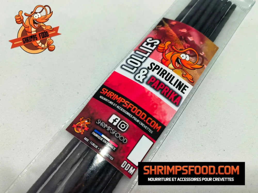 Lollies pour crevettes Paprika et Spiruline