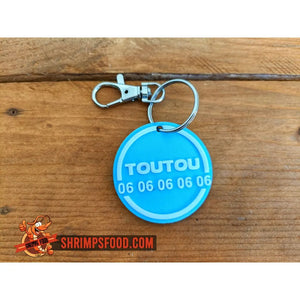 Médaillon pour chien personnalisable - Bleu et blanc