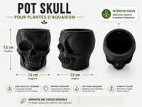Pot SKULL noir pour plantes d’aquarium avec sol technique et plantes aquatiques
