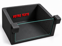 Selection Box noire pour crevettes d'aquarium, vue trois quarts, fond plein et côtés perforés, texte rouge