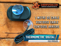 Thermomètre aquarium avec écran digital et sonde à ventouse
